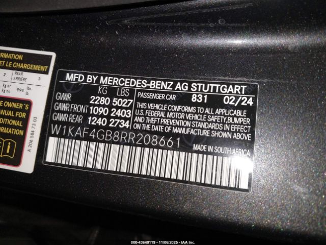 2024 MERCEDES-BENZ C 300 W1KAF4GB8RR208661 Photo 8