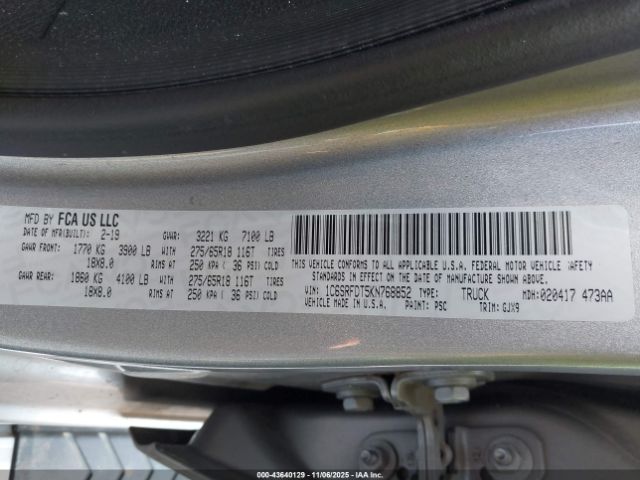 2019 RAM 1500 1C6SRFDT5KN768852 Photo 8