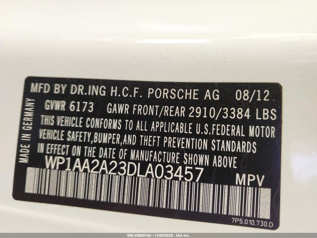 2013 PORSCHE CAYENNE WP1AA2A23DLA03457 Photo 8