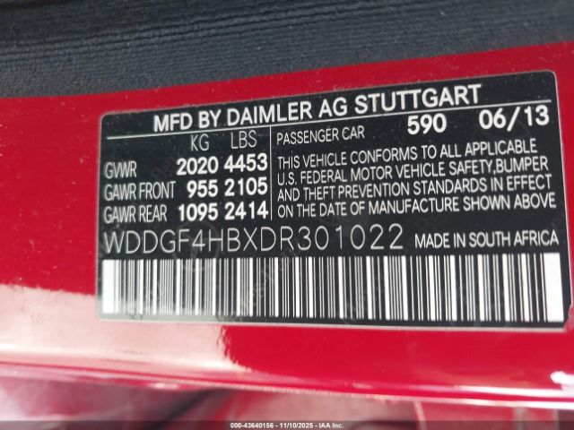 2013 MERCEDES-BENZ C 250 WDDGF4HBXDR301022 Photo 8