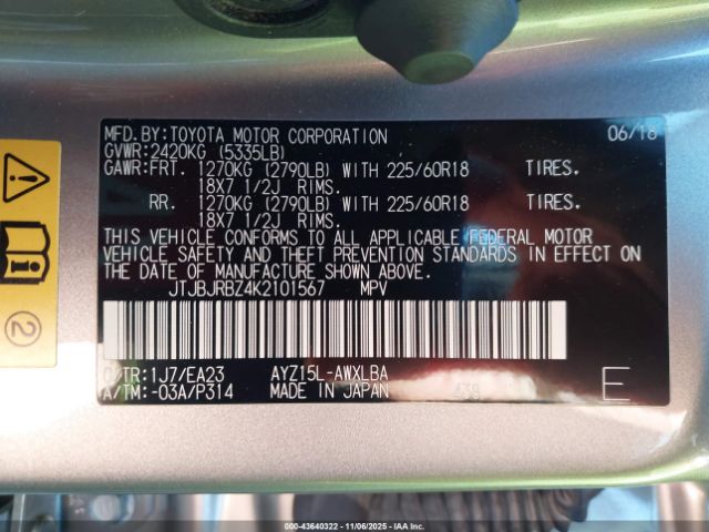 2019 LEXUS NX 300H JTJBJRBZ4K2101567 Photo 8