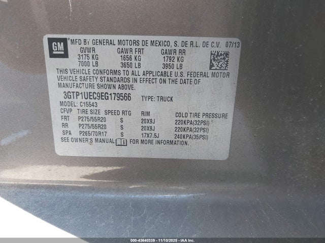 Aukcja sprzedaży 2014 Gmc Sierra 1500 Sle, vin: 3GTP1UEC9EG179566, numer aukcji: 43640339