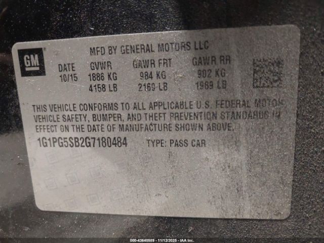 2016 CHEVROLET CRUZE LIMITED 1G1PG5SB2G7180484 Photo 8