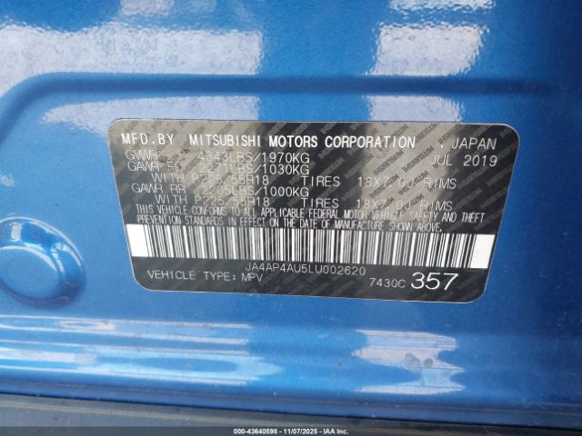 2020 MITSUBISHI OUTLANDER SPORT JA4AP4AU5LU002620 Photo 8