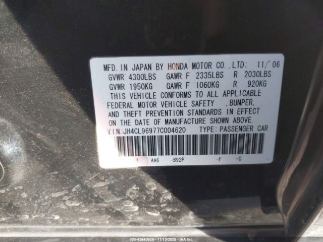 2007 ACURA TSX JH4CL96977C004620 Photo 8