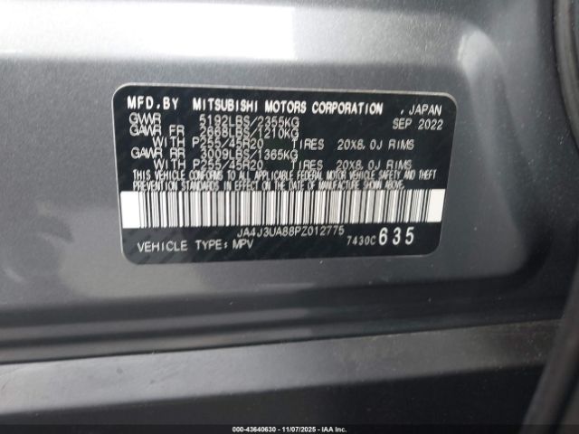 2023 MITSUBISHI OUTLANDER JA4J3UA88PZ012775 Photo 8
