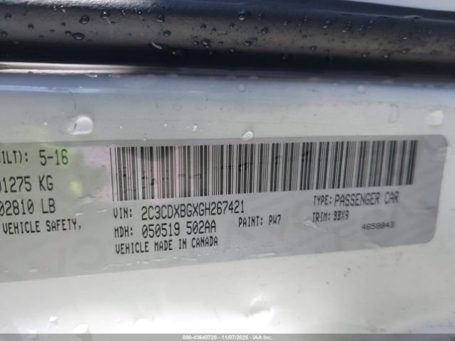 2016 DODGE CHARGER 2C3CDXBGXGH267421 Photo 8