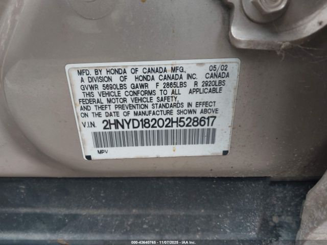 2002 ACURA MDX 2HNYD18202H528617 Photo 8