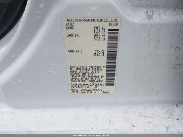 2019 NISSAN ALTIMA 1N4BL4CV0KC170834 Photo 8