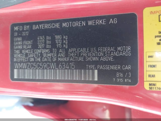 2012 MINI COOPER S COUNTRYMAN WMWZC5C59CWL63415 Photo 8