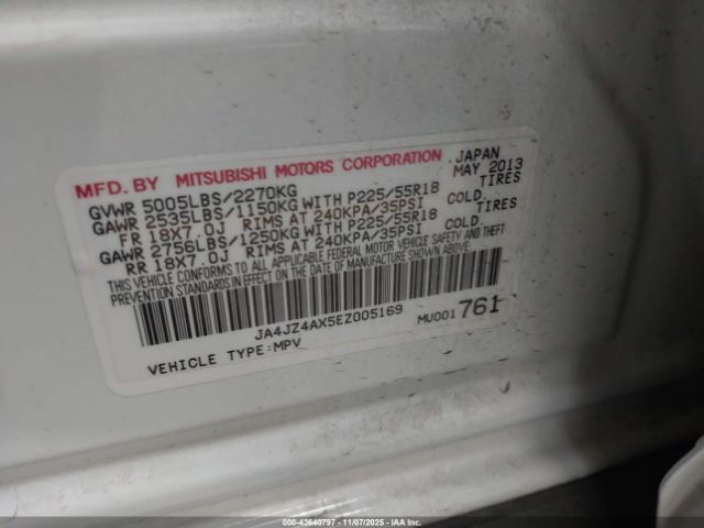 2014 MITSUBISHI OUTLANDER JA4JZ4AX5EZ005169 Photo 8