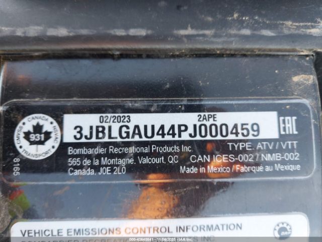 2023 CAN-AM OUTLANDER 3JBLGAU44PJ000459 Photo 9