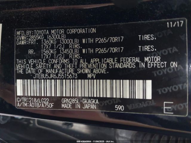 2018 TOYOTA 4RUNNER JTEBU5JR6J5515673 Photo 8