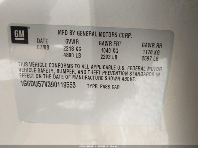 2009 CADILLAC CTS 1G6DU57V390119553 Photo 8