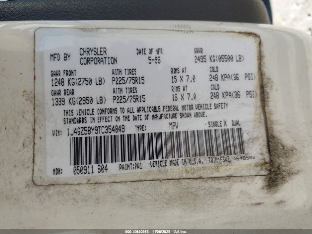 1996 JEEP GRAND CHEROKEE 1J4GZ58Y9TC354849 Photo 8