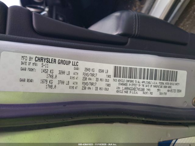 2011 JEEP GRAND CHEROKEE 1J4RR4GGXBC705388 Photo 8