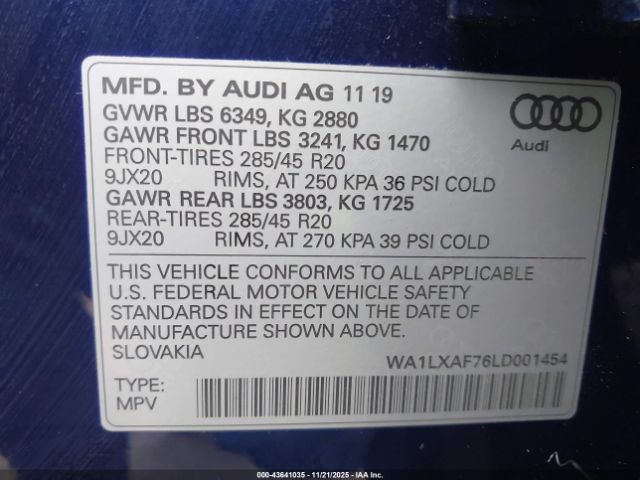 2020 AUDI Q7 WA1LXAF76LD001454 Photo 8