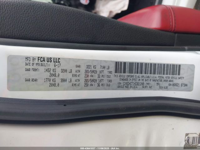 2017 DODGE DURANGO 1C4SDHCT1HC921249 Photo 8