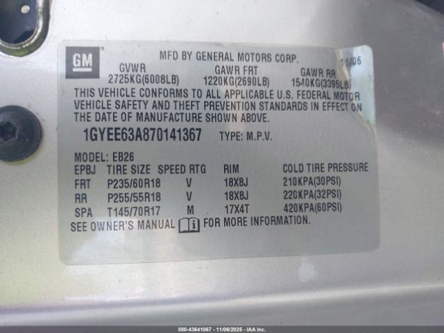 2007 CADILLAC SRX 1GYEE63A870141367 Photo 8