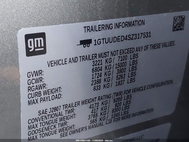 2025 GMC SIERRA 1500 1GTUUDED4SZ317531 Photo 8
