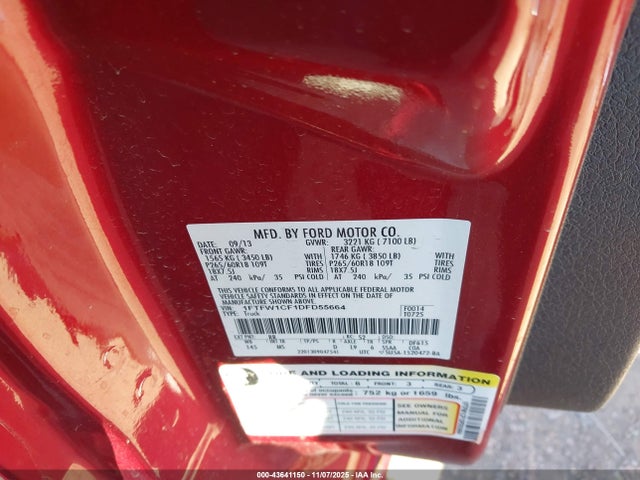 2013 FORD F-150 1FTFW1CF1DFD55664 Photo 8
