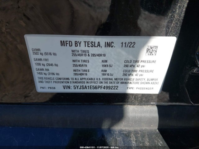 2023 TESLA MODEL S 5YJSA1E56PF499222 Photo 8