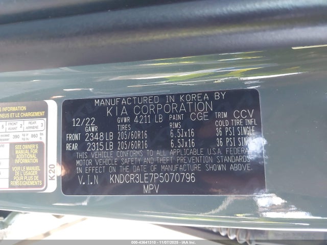 Продаж на аукціоні авто 2023 Kia Niro Ex, vin: KNDCR3LE7P5070796, номер лоту: 43641310