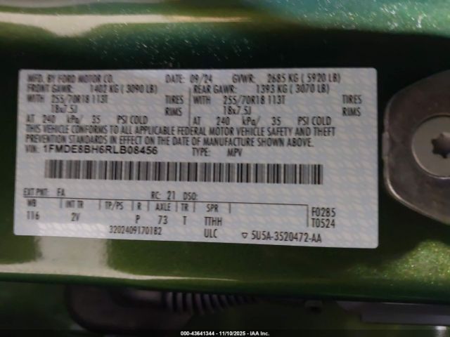 2024 FORD BRONCO 1FMDE8BH6RLB08456 Photo 8