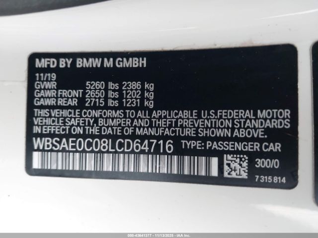 2020 BMW M8 WBSAE0C08LCD64716 Photo 8