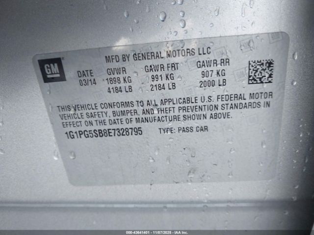 2014 CHEVROLET CRUZE 1G1PG5SB8E7328795 Photo 8