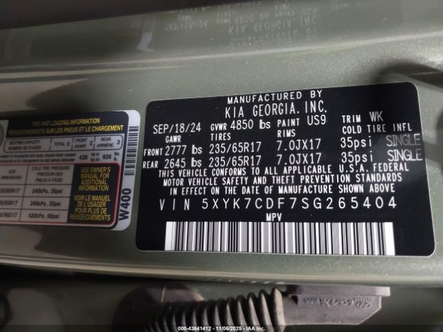2025 KIA SPORTAGE 5XYK7CDF7SG265404 Photo 8