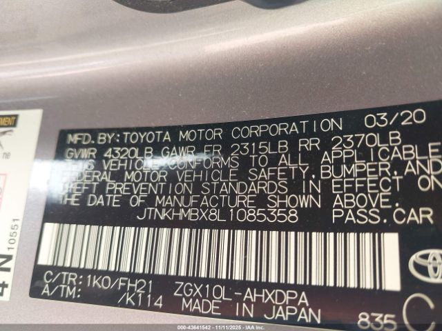 2020 TOYOTA C-HR JTNKHMBX8L1085358 Photo 8