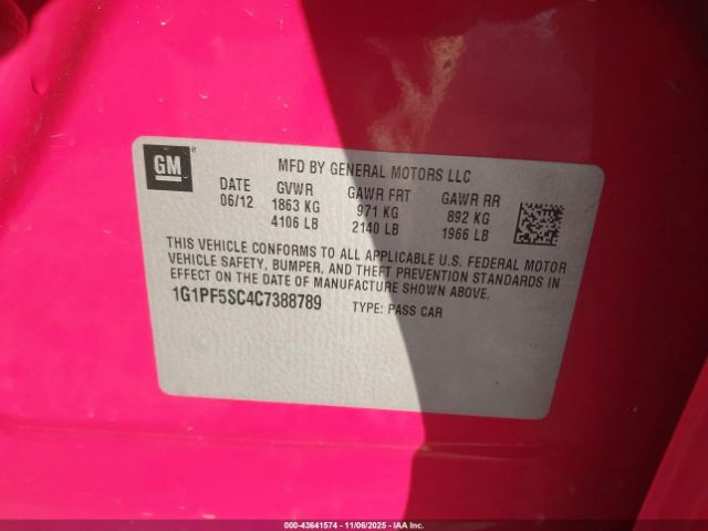 2012 CHEVROLET CRUZE 1G1PF5SC4C7388789 Photo 8