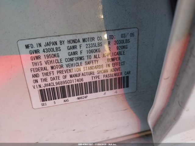 2005 ACURA TSX JH4CL96895C017406 Photo 8