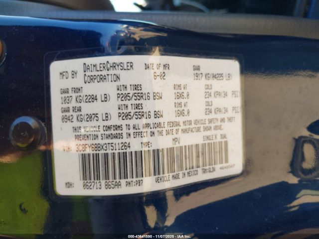 2003 CHRYSLER PT CRUISER 3C8FY68BX3T511264 Photo 8