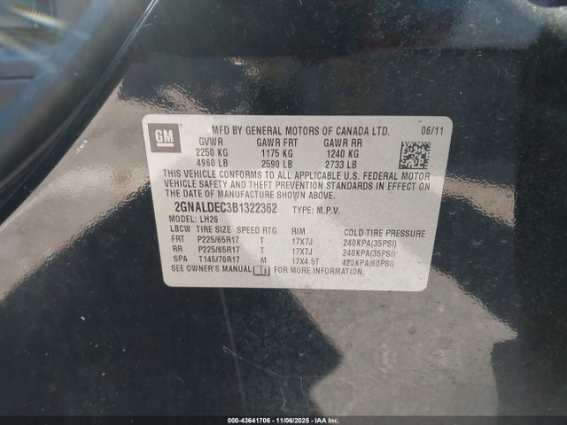 2011 CHEVROLET EQUINOX 2GNALDEC3B1322362 Photo 8