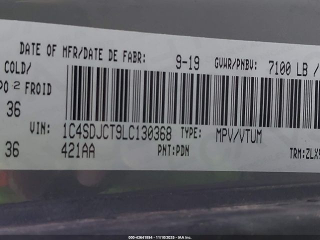 2020 DODGE DURANGO 1C4SDJCT9LC130368 Photo 8