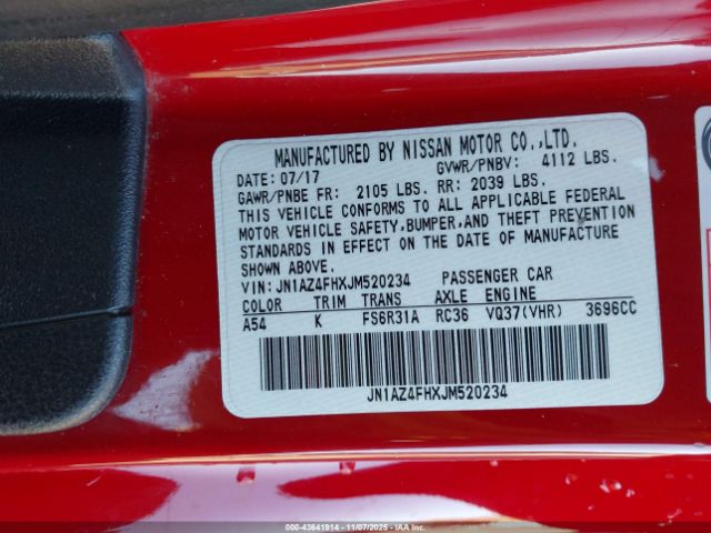 2018 NISSAN 370Z JN1AZ4FHXJM520234 Photo 8