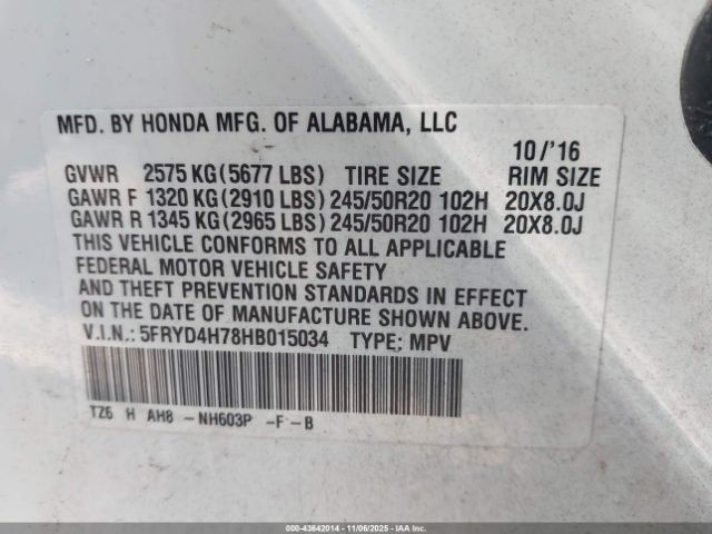 2017 ACURA MDX 5FRYD4H78HB015034 Photo 8