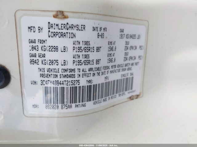 2004 CHRYSLER PT CRUISER 3C4FY48B44T215275 Photo 8