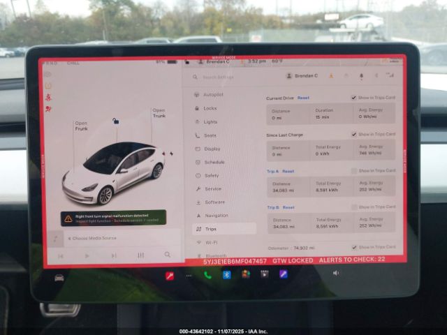 2021 TESLA MODEL 3 5YJ3E1EB6MF047457 Photo 6