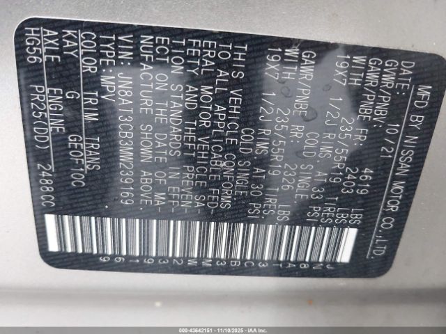 2021 NISSAN ROGUE JN8AT3CB3MW239169 Photo 8