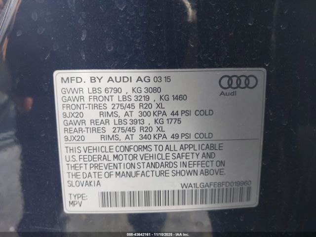 2015 AUDI Q7 WA1LGAFE8FD019960 Photo 8