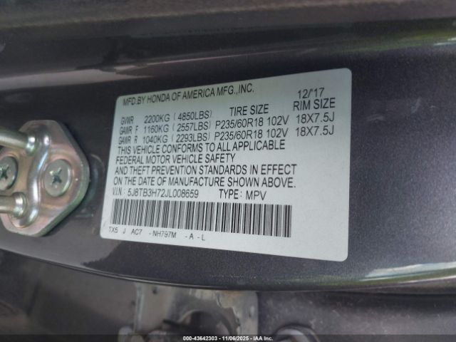 2018 ACURA RDX 5J8TB3H72JL008659 Photo 8