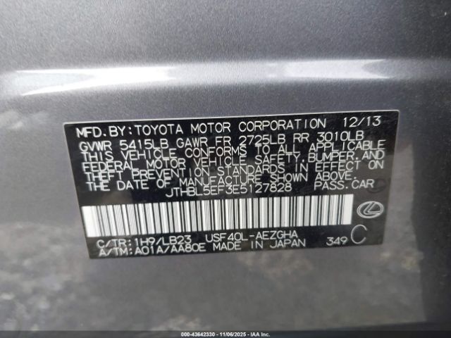 2014 LEXUS LS 460 JTHBL5EF3E5127828 Photo 8