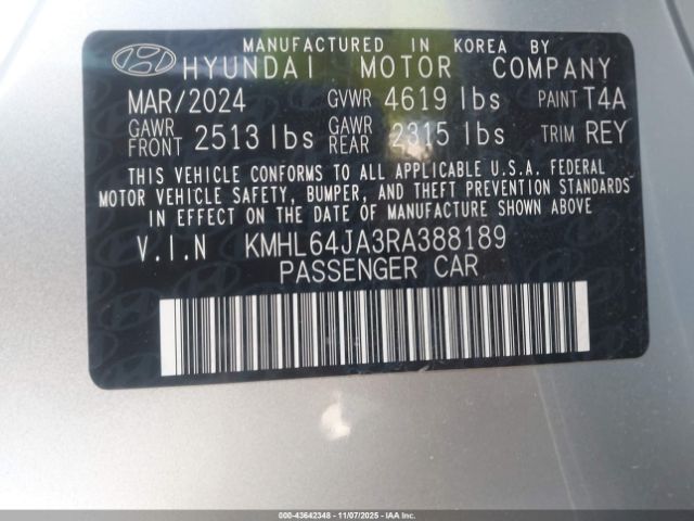 2024 HYUNDAI SONATA KMHL64JA3RA388189 Photo 8