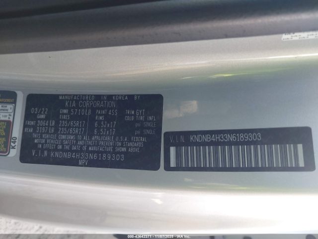 2022 KIA CARNIVAL MPV KNDNB4H33N6189303 Photo 8