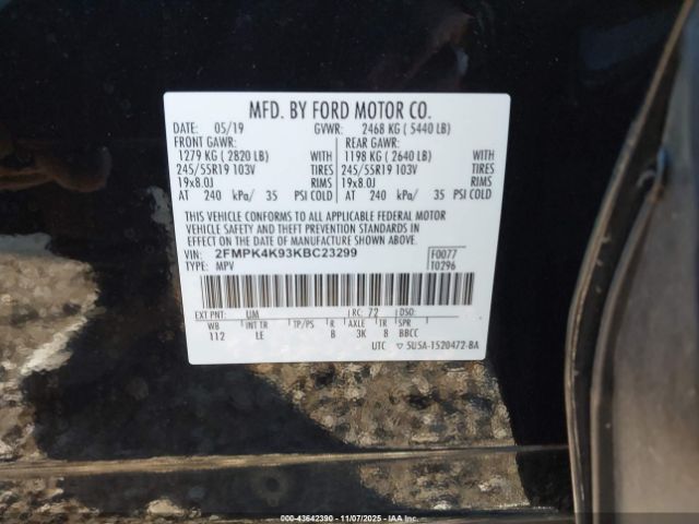 2019 FORD EDGE 2FMPK4K93KBC23299 Photo 8