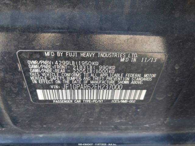 2014 SUBARU IMPREZA JF1GPAR62EH237000 Photo 8