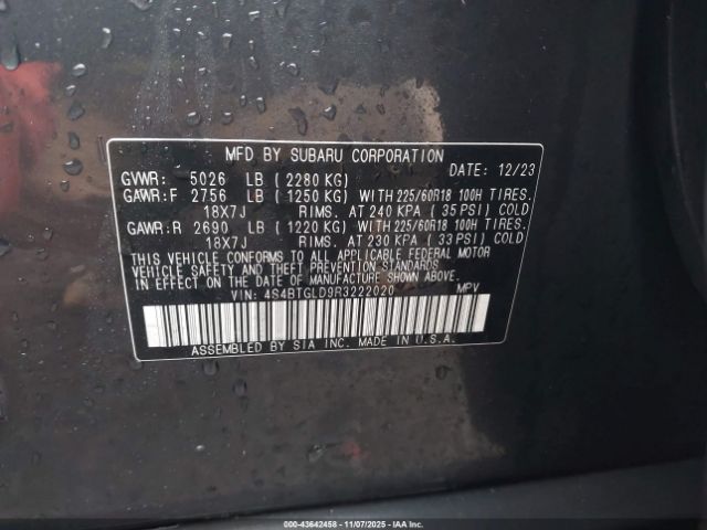 2024 SUBARU OUTBACK 4S4BTGLD9R3222020 Photo 8